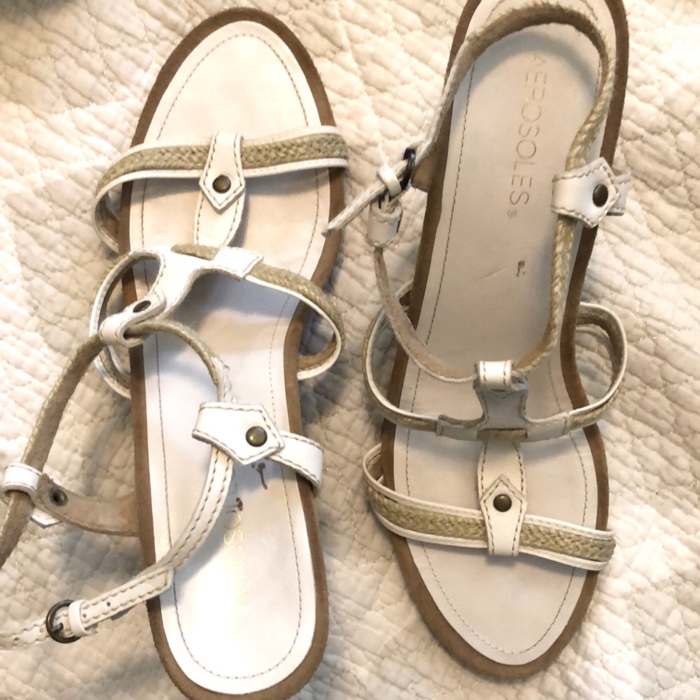 Aerosols white sandals with heel NEW